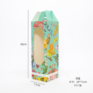 Elegante caja de embalaje de flores Ramo de floristería decorativo Regalo portátil reciclable con ventana abierta - Product Image 6