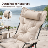 Chaise de camping pliable moderne de style coquille de lune pour l'extérieur, la plage, les pique-niques, les dîners, les ateliers, la pêche et les loisirs