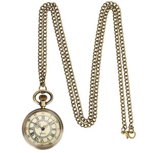 <span class=keywords><strong>Montre</strong></span> <span class=keywords><strong>de</strong></span> <span class=keywords><strong>poche</strong></span> analogique à l'<span class=keywords><strong>ancienne</strong></span> en métal bronze <span class=keywords><strong>de</strong></span> style romain à visage ouvert avec chaîne <span class=keywords><strong>de</strong></span> collier pour hommes - Product Image 3