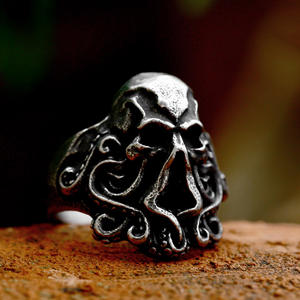 SS8-918R acier soldat <span class=keywords><strong>2022</strong></span> nouveau Octopus Crâne Anneau 316L Acier Inoxydable Bijoux Marin Anneaux pour Hommes Rondelle Biker Bijoux - Product Image 4