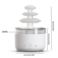 Humidificateur ultrasonique personnalisé avec simulateur de nuage de pluie pour l'aromathérapie et la diffusion d'huiles essentielles