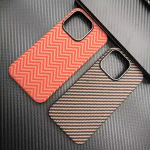 Luxury Aramid Fiber Phone Case Slim Fit Real Carbon Fiber Cover Case For IPhone 15 Pro Max 14 Pro Kevlar Fiber
