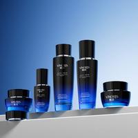 Ensemble de soins de la peau de luxe YIHUI Glass, emballage cosmétique, flacon carré plat, pot, tonique, lotion, essence, sérum, crème, bouchon à vis, logo personnalisé