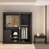 Armoire modulaire pour chambre d'hôtel, meubles en bois de conception OEM, placard d'hôtel 5 étoiles avec ensemble de vanité