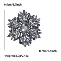 Broche de Cristal Brillante con Diseño de Estrella, en Varios Colores, Broche Floral Grande con Pedrería para Decorar Bufandas en Bodas y Banquetes