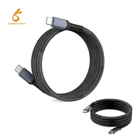 Cable Trenzado de Carga Rápida de 20W con Almacenamiento Magnético para iPhone y Computadora, USB Tipo-C a C, Autoenrollable