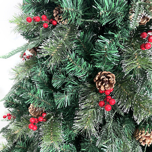 Arbres <span class=keywords><strong>de</strong></span> <span class=keywords><strong>Noël</strong></span> artificiels décoratifs multi-tailles, <span class=keywords><strong>avec</strong></span> baies rouges et pommes <span class=keywords><strong>de</strong></span> pin mélangées, en PVC, à pointes automatiques, vente en gros - Product Image 4