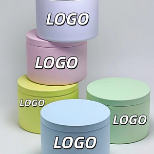 <b>Empty</b> Metal Round 2oz 4oz 8oz 16oz Tin Candle Can <b>Box</b> Container Seamless Cream Green Purple Black Pink Candle Tin With Lid 8oz - Product Image 1
