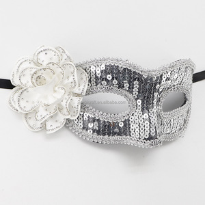 Masques de fête de carnaval HLC simples noir argent avec paillettes fabricant de masques de <span class=keywords><strong>bal</strong></span> de mascarade pour accessoires d'habillage de fête costumée - Product Image 5