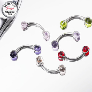 Bijoux de <span class=keywords><strong>piercing</strong></span> en titane G23 : barbell incurvé, <span class=keywords><strong>piercing</strong></span> d'oreille pendante pour sourcil, anneaux flottants pour nombril, labret, boucles d'oreilles pour lobe, anneaux pour sourcil - Product Image 5