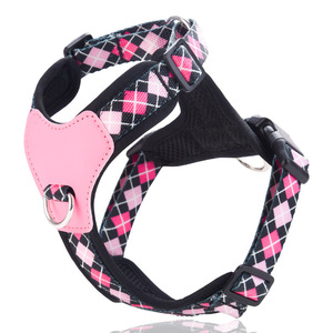 Custom Adjustable Nylon Dog <b>Harness</b> With Geometric Pattern Breathable Mesh For Small Dogs Lovely Style Reflective Decoration - Product Image 2