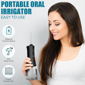 Irrigateur buccal sans fil rechargeable en gros, étanche, réservoir d'eau de 300 ml, 4 modes, 6 embouts à jet, fil dentaire à eau - Product Image 5