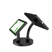 Support de tablette en métal à double écran Peacemounts TPS-D, rotation à 360 degrés, iPad, comptoir de caisse, capacité de 20 livres, noir/blanc