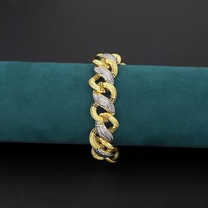 Bracelet de luxe pour femme Jxx, nouveau design, or 24 carats, or 14 carats, bracelet à breloques bicolore, pierres en zircon, personnalisable, style malaisien - Product Image 4