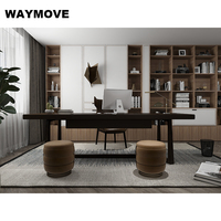 WAYMOVE Chaise de bureau pliable avec lumière LED Ventilateur mural de refroidissement Table Ensemble de meubles en bois pour la maison ou le bureau