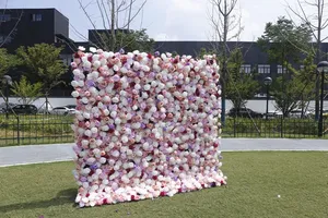 Panel de Pared Floral Artificial Kewei 1014, Fondo de Pared Floral Morado, Fondo de Pared Floral Rosa para Fotomatón - Product Image 6