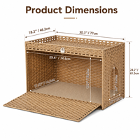 Mobilier de maison pour chat en rotin, design moderne, avec bac à litière dissimulé, grande maison pour chat d'intérieur, cages et abris pour animaux de compagnie