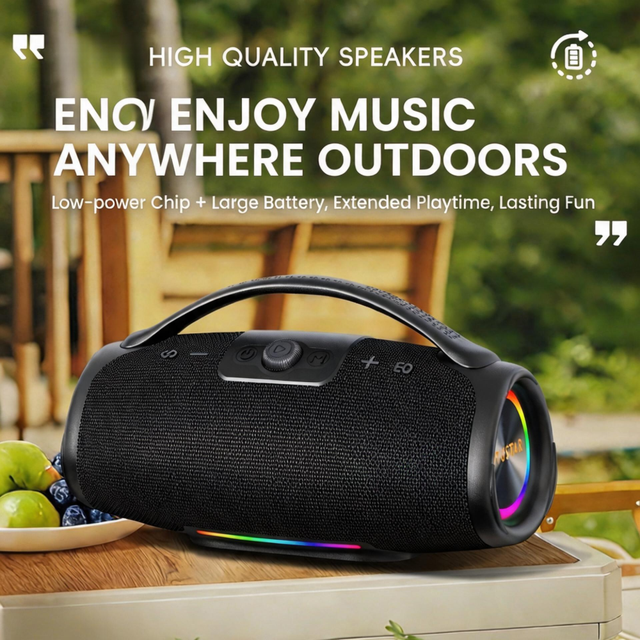 100W  Speaker Super Loud Heavy Bass Portable Outdoor Wireless Audio System High Power Party Sound Box Stereo Player