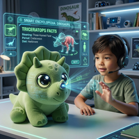 Peluche intelligente Triceratops ChatGPT avec LED réactive au toucher, prise en charge de la recherche de ressources cloud express, ODM, vente en gros en vrac