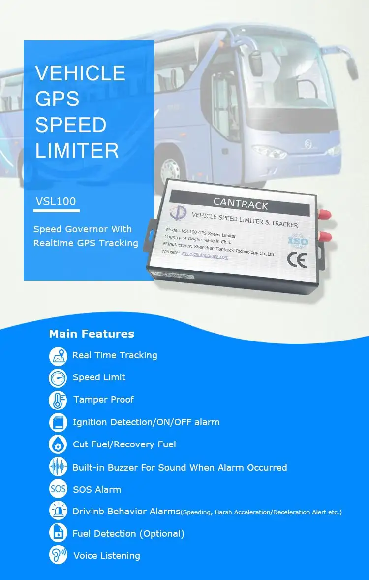 Điều khiển từ xa theo dõi Tracker thiết bị xe tải xe gắn máy GPS tốc độ giới hạn cho xe buýt xe