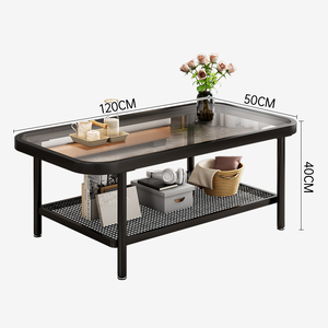 Thiết kế thời trang đa chức năng kính vuông Countertop kim loại Bàn cà phê cho nhà - Product Image 1