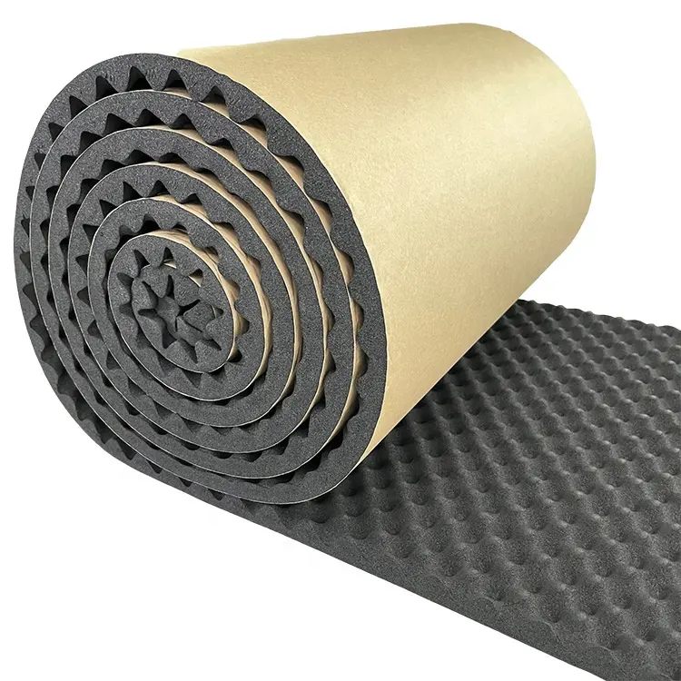 Acoustic Foam Wave Soundproof Foam Self-adhesive Sound Insulation Mat Rubber Foam Soundproof Material