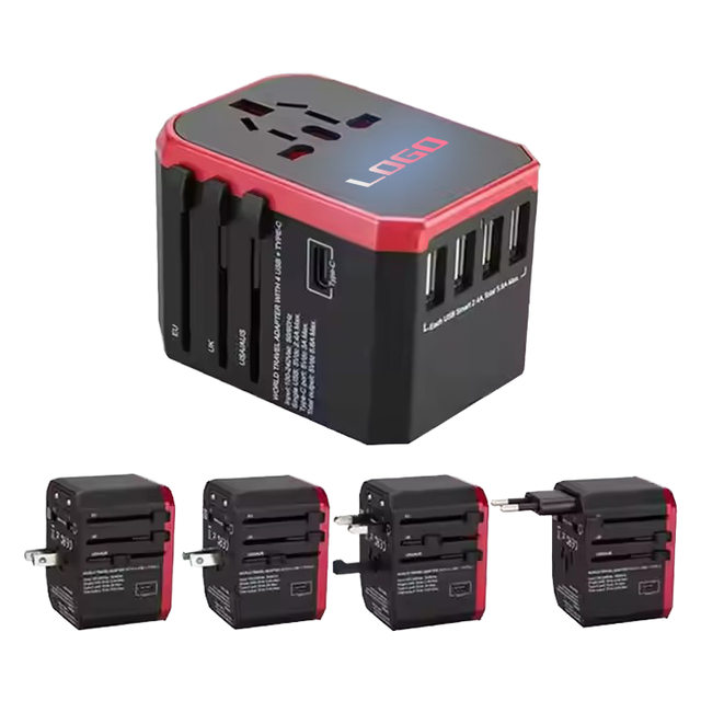 Global Travel Adapter with Multiple Ports for Converting Plugs and Sockets Suitable for US EU UK AU Standards Travel Charger