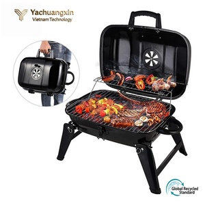 Portable Charcoal <b>BBQ</b> Grill with Carry Case Outdoor Camping Stainless Steel <b>Foldable</b> Design - Product Image 2