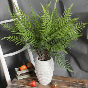 Commercio all'ingrosso di decorazioni da giardino per la casa arbusti cespugli di erba persiana foglie di felce artificiali di plastica erba in vaso pianta artificiale all'ingrosso - Product Image 4