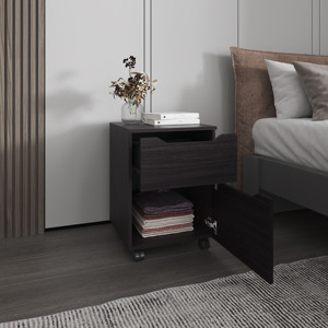Newriver Nightstand 1 Door 1 <b>Drawer</b> Wengue Finish Bedroom <b>Storage</b> - Product Image 6