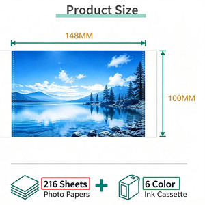 Kit de cartouches d'encre et papier photo compatible PCI pour <span class=keywords><strong>Canon</strong></span> <span class=keywords><strong>Selphy</strong></span> CP1300 CP1200 CP1500 CP910 CP900, 216 feuilles de papier cartes postales - Product Image 3