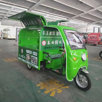 Tricycle alimentaire mobile électrique à 3 roues en acier inoxydable, capacité 200 unités, remorque de restauration rapide pour glaces, café, barbecue, vente de rue