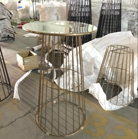 Tavolo da Bar rotondo in stile nordico con Base in filo metallico, ristorante, Bar, caffetteria, caffetteria, tavolo da Bar per eventi di nozze