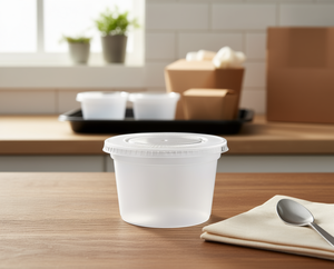 Coppette Trasparenti in Plastica per Zuppa 12oz con Coperchio, Contenitore Rotondo in PP per Alimenti, Diametro 98mm per Imballaggio da Asporto - Product Image 2