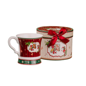 Ensemble tasse à café et soucoupe en grès céramique à motif de Noël, personnalisable, coffret cadeau écologique, glaçure haute température, luxe léger - Product Image 2