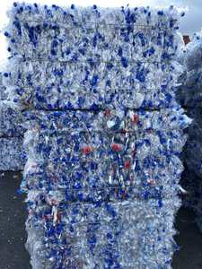 Copos de PET Reciclado de Color Azul Mixto de Primera Calidad, Grado Alimenticio, Gránulos de Plástico PET PCR Renovable para Inyección - Product Image 2