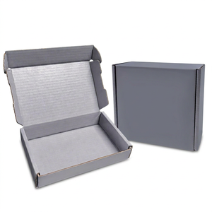 Caja de Cartón Rígido Gris, Forma Rectangular, Contenedor de Embalaje para Regalos y Manualidades, con Tapa Cerrada y Abierta para Exhibición - Product Image 1