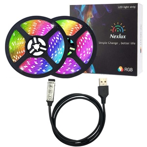 Hot Sale Popularity <b>Controllable</b> TV Backlight <b>RGB</b> Color Changing Light Strings Kit Smart Led Strip 5050 for PVC IP65 - Product Image 4