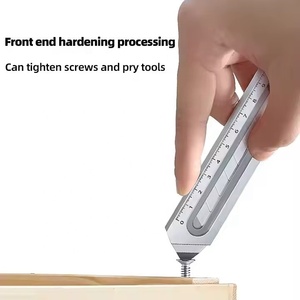 स्टेनलेस स्टील 18 मिमी 20 ब्लेड आउटडोर उपकरण उपयोगिता कैंपिंग चाकू 6 में 1 मल्टी-फंक्शन नॉब लॉकिंग चाकू - Product Image 2