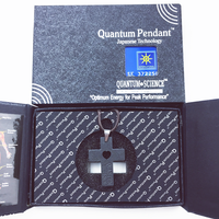 Pendentif Quantum Science Croix Cœur en Pierre de Lave, Énergie Scalaire, Ions Négatifs, avec Chaîne en Acier Inoxydable