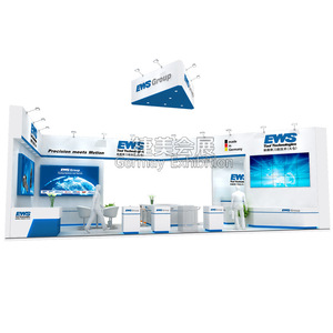 Stands Modulares para Exposiciones EWS Group en Forma de L, de Aluminio Azul, Reutilizables, Diseño de Stand Personalizado - Product Image 4