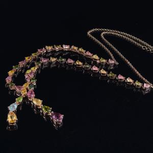 Collana in <span class=keywords><strong>Argento</strong></span> Sterling 925 Placcato Oro Rosa con Tormalina Naturale per <span class=keywords><strong>Donna</strong></span>, Regalo di Anniversario, per Occasioni Speciali - Product Image 4