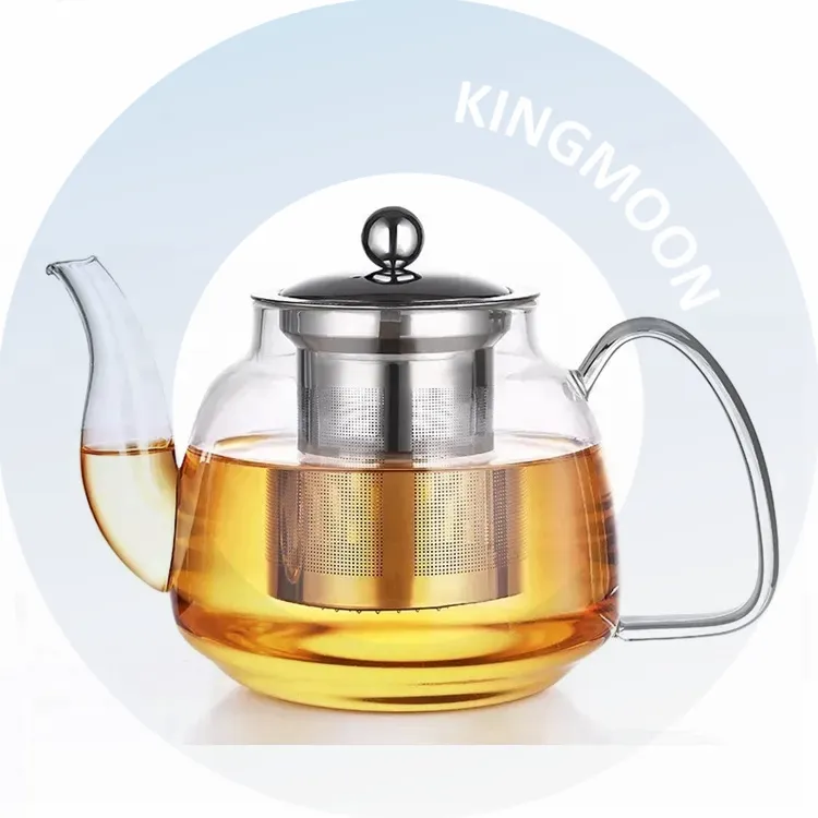 กาน้ำชาแม่เหล็กและที่กรองชาชุดกาแฟ & ชาแบบพกพาโปร่งใสแก้วบอโรซิลิเกตเย็นหรือร้อน