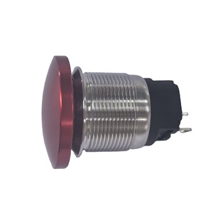 Interruptor de botón pulsador rojo tipo hongo de acero inoxidable 3A IP65 1NO1NC 220V LED metálico para control - Product Image 3