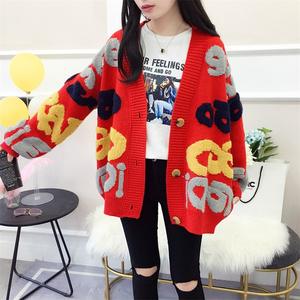 Suéter de punto femenino personalizado de fábrica, cárdigans de otoño e invierno, suéter de punto de moda suelto, chaquetas suaves, Top para mujer - Product Image 2