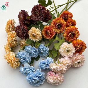 Fleurs artificielles de pivoine Hua Ding à 6 têtes en soie pour décoration de mariage, chemin de table et arrangement de salon - Product Image 1