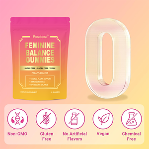 Rosebest Natuurlijke Ananas Smaak Probiotica Gummies voor Vrouwen voor Hormonale Balans & Gezondheid van de Vaginale Geur met Vitamine C - Product Image 5