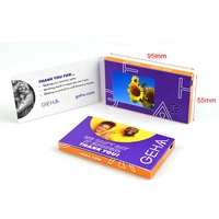 Carte-cadeau magnétique en papier publicitaire Europe OEM CMYK petit lecteur vidéo LCD livret de vœux 2.4 pouces carte de visite vidéo numérique