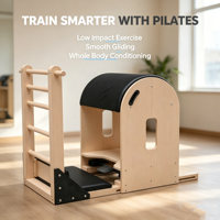 Baril d'escalade Pilates MJD M301C – Équipement de fitness durable, écologique, sûr et portable pour studio de Pilates – Boîte en bois d'érable – Garantie 5 ans