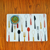 Napperon carré en Pp isolant de dessin animé, tapis de Table à manger et sous-verres lavables